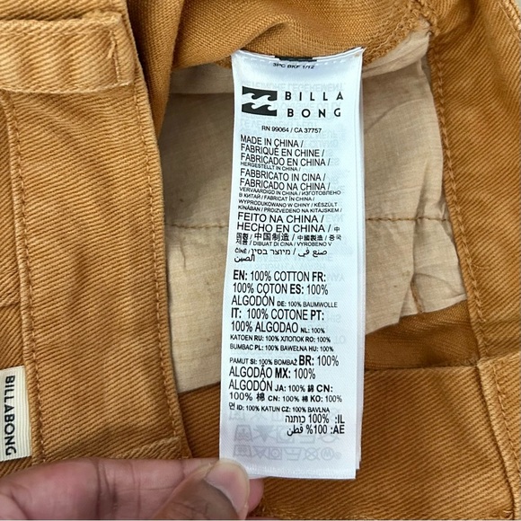 NEW Billabong Wall To Wall Denim Cargo Pants Sz 26 High Waist Straight Leg Jeans - Picture 11 of 13